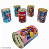 Cute & Colorful Printed Metal Piggy BankMoney Saving Storage Coin Collection Box for kids-Any 1 Random